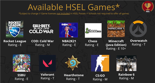 Available HSEL Games